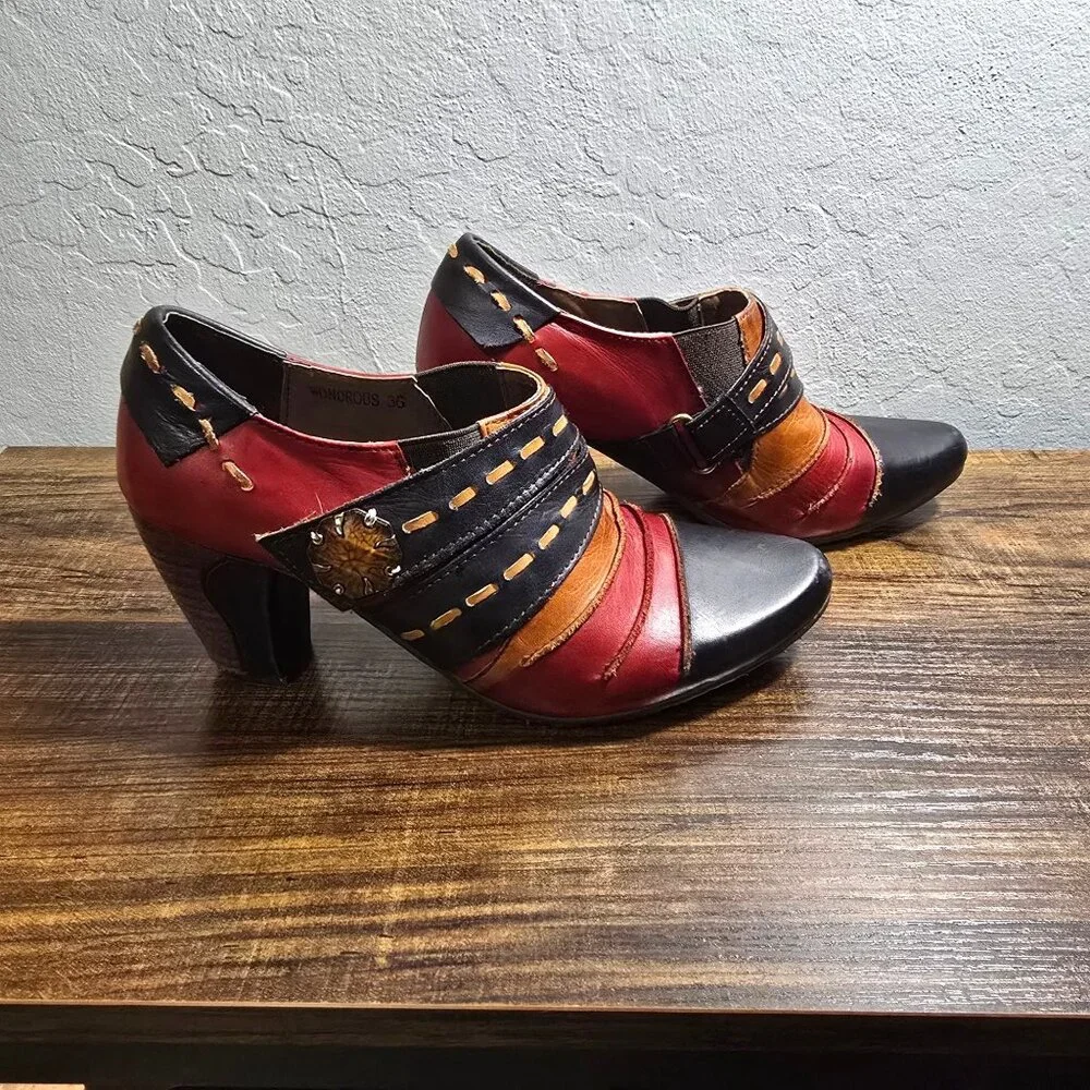 Spring Step L'Artiste Women's Leather Ankle Boots Bootie Size 5.6-6 BOHO - Picture 13 of 14